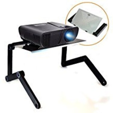 QuickLift LCD/DLP Projector Stand DJ Presentation Mount with Vented Aluminum Alloy Surface and Adjustable Height/Angle