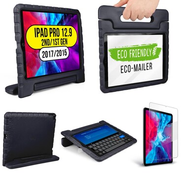 Official Cooper Dynamo Kids iPad Pro 12.9 Case for 1st/2nd Generation (2015/2017)   Unbreakable Protection, Magic Handle, Stand &amp; Pencil Holder (NOT for 2018-2022 3rd-6th Gen) (Licorice Black)
