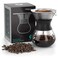 Coffee Gator Pour Over Coffee Maker - 10.5 oz Paperless, Portable, Drip Coffee Brewer Pour Over Set w/Glass Carafe &amp; Stainless-Steel Mesh Filter, 300ml Black