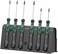 Wera - 5118156001 2052/6 Kraftform Micro Ballhead Hexagon Electronics Screwdriver Set and Rack, 6-Piece