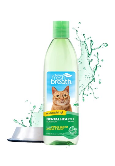 TropiClean Fresh Breath for Cats   Cat Dental Care and Teeth Cleaning   Breath Freshener   Water Additive for Cats   Made in the USA   16 oz.