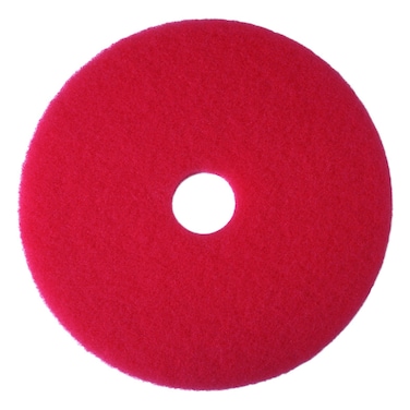 3M Buffer Floor Pad 5100, Red, 20", 5/Case, Removes Soil, Scratches, Scuff Marks, and Black Shoe Heel Marks