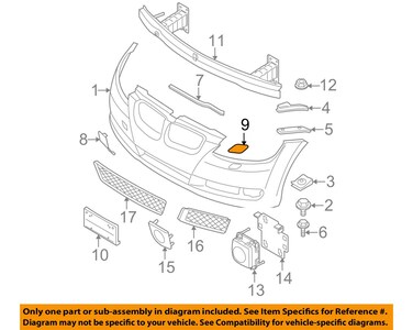 Genuine BMW E92 E93 Driver Left Cover Flap Headlight Washer On Bumper Cover OEM