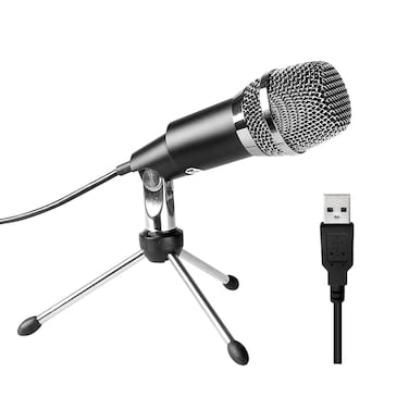 FIFINE USB Microphone, Plug and Play Home Studio USB Condenser Microphone for Skype, Recordings for YouTube, Google Voice Search, Games, for Windows and Mac-K668