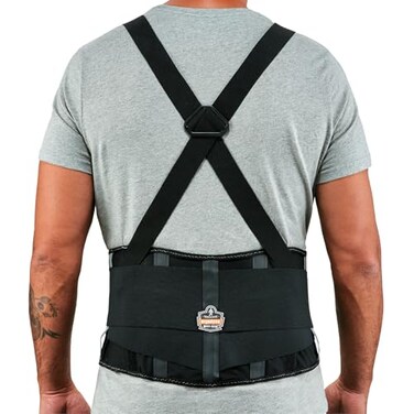 Ergodyne ProFlex 2000SF Back Support Brace, 8.5" Spandex, V-Shape Design and Patented Stays for Added Support, 2XL,Black
