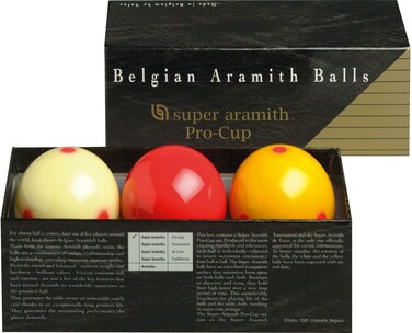 Aramith 61.5 mm Super Armith Pro Cup Carom Billiard Balls, Complete 3 Ball Set