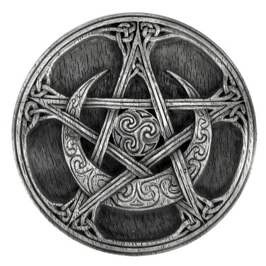 Pewter Moon Pentacle Altar Tile Paten