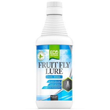 Eco Defense Fruit Fly Killer &ndash; Natural Fruit Fly Trap &amp; Drain Fly Killer Treatment for Indoor Fly Control in Kitchen, Restaurants, and More 16 oz