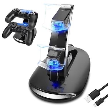 PS4 Controller Charger, 4 Controller USB Charging Station Dock, PlayStation 4 Charging Station for Playstation4 / PS4 / PS4 Slim / PS4 Pro Controller