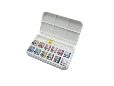 Winsor &amp; Newton Cotman Half Pan with 12 Colors Water Brush