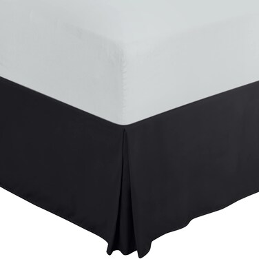 Utopia Bedding Full Bed Skirt - Soft Quadruple Pleated Ruffle - Easy Fit with 16 Inch Tailored Drop - Hotel Quality, Shrinkage and Fade Resistant (Full, Black)