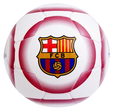 Barcelona FC Boy 26 Panel Crest Football, White, Size 5