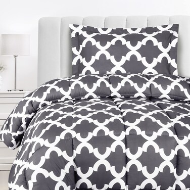 Utopia Bedding - Comforter Set with 1 Pillow Sham - 2 Pieces Bedding Comforter Sets - Down Alternative Comforter - Soft and Comfortable - Machine Washable, Grey, Twin