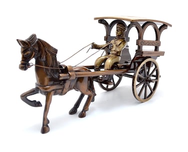 Brass European Horse Carriage Showpiece