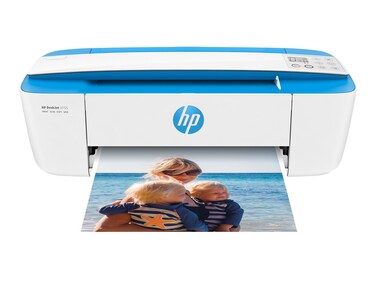 HP DeskJet 3755 Compact All-in-One Wireless Printer, HP Instant Ink, Works with Alexa - Blue Accent (J9V90A)