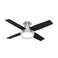 Hunter Fan Dempsey Low Profile Ceiling Fans with Lights and Remote, Flush Mount Ceiling Fan with Lights, Metal, Brushed Nickel Finish, 44 Inch LED