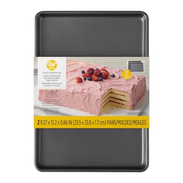 Wilton Easy Layers Sheet Cake Pan, Rectangle Sheet Pan, 2-Piece Baking Sheets Set, Steel