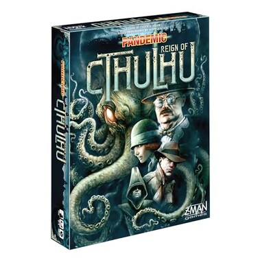 Pandemic Reign of Cthulhu Board Game for Adults and Family   Cooperative   Ages 14+   2 to 4 players   Average Playtime 40 minutes   Made by Z-Man Games