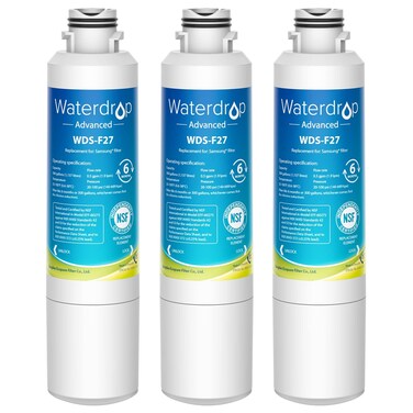 Waterdrop DA29-00020B NSF 53&amp;42 Certified Refrigerator Water Filter, Replacement for Samsung HAF-CIN/EXP, DA29-00020A/B, DA29-00020B-1, RF263BEAESR, RF28HMEDBSR, 3 Filters (Package May Vary)