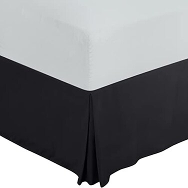 Utopia Bedding Twin Bed Skirt - Soft Quadruple Pleated Ruffle - Easy Fit with 15 Inch Tailored Drop - Hotel Quality, Shrinkage and Fade Resistant (Twin, Black)