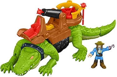 Fisher-Price Imaginext Preschool Toys Pirate Hook &amp; Walking Crocodile 5-Piece Figure Set for Pretend Play Kids Ages 3+ Years