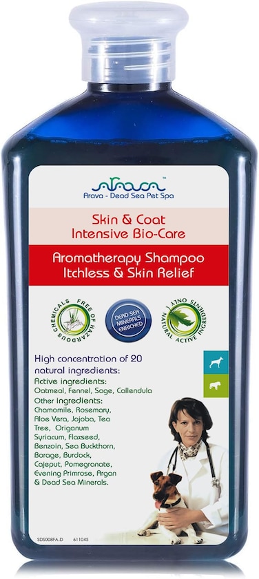 Arava Natural Medicated Dog Shampoo &ndash; Anti Yeast Anti Itch Dog Shampoo - Healthy Skin &amp; Coat - First Aid in Hot Spots Ringworm Scrapes Abrasions &amp; Dermatologic Infections - 400ml / 13.5 fl oz