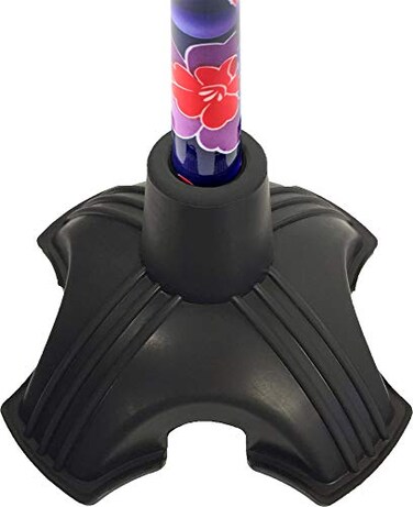 NOVA Medical Products Cane Tip, Stand Alone Quad Tip with Rubber Grip Traction for Walking Cane, Extra-Wide Cane Tip, Fits all 3/4&rdquo; Diameter Canes, Black (10040BK)