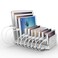 Alxum iPad Charging Station, 96W 10 Port USB Charging Station for Tablet and More Multi Devices Organizer with Detachable Dividers, White