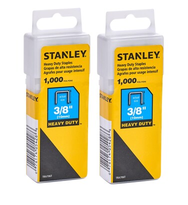 Stanley Sharpshooter Staples TRA706T 3/8 Inch Leg Length, 1000/Box, Pack of 2