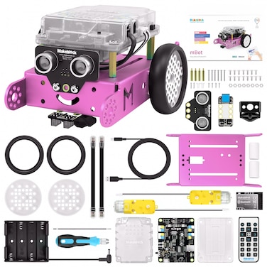 Makeblock mBot Robot Kit, STEM Projects for Kids Ages 8-12 Learn to Code with Scratch Arduino, Robot Kit for Kids, Computer Programming for Beginners Gift for Boys and Girls 8 Pink