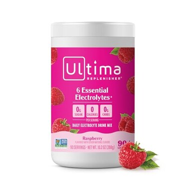 Ultima Replenisher Daily Electrolyte Powder Drink Mix &ndash; Raspberry, 90 Servings &ndash; Hydration Powder with 6 Key Electrolytes and Trace Minerals &ndash; Keto Friendly, Vegan, Non-GMO and Sugar-Free