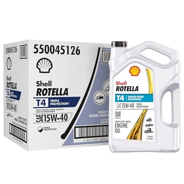 Shell Rotella T4 Triple Protection 15W-40 Motor Oil, 1 Gallon (3 Pack)
