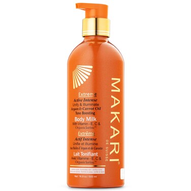 Makari Extreme Active Intense Carrot &amp; Argan Oil Body Milk (16.8 oz)   Unify &amp; Illuminate   Tone-Boosting Body Lotion with Vitamins E and C   Helps Brighten Skin Tone   Promotes Even Complexion