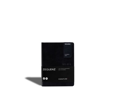 Zequenz Classic 360 Signature Series, Size: A6 Small, Color: Black, Paper: Ruled, Soft Bound Journal, soft cover Notebook, Small, 4" x 5.5", 200 sheets / 400 pages, Ruled, Lined premium paper
