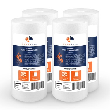 Aquaboon Whole House 1 Micron Water Filter 10 x 4.5 Against Sediment Water Filter Cartridge Replacement Compatible with DGD-5005, AP810, 4-Pack