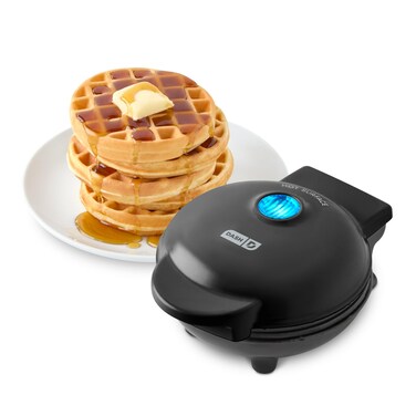 DASH Mini Waffle Maker - 4&rdquo; Waffle Mold, Nonstick Waffle Iron with Quick Heat-Up, Nonstick Surface - Perfect Mini Waffle Maker for Kids and Families, Just Add Batter (Black)
