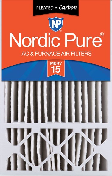 Nordic Pure 16x25x5 (15_3/4 x 24_3/4 x 4_3/8) Honeywell Replacement Air Filters MERV 15 Plus Carbon 1 Pack