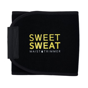 Sports Research Sweet Sweat Waist Trimmer Premium Sweat Enhancing Fitness Belt for Women &amp; Men - 5 Adjustable Sizes for Women &amp; Men - Yellow Logo (XX-Large)