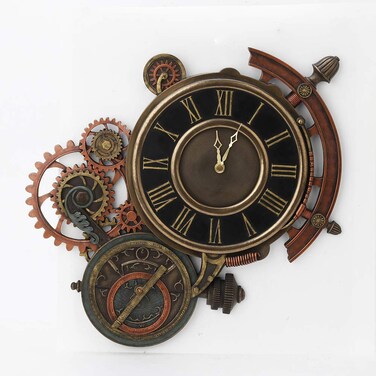 Veronese Design Mechanical Steampunk Astrolabe Star Tracker Wall Clock 17 Inch Bronze