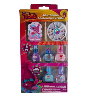 Townley Girl Dreamworks Trolls Nail Art Set, Includes: 7 polishes, nail gems, stickers, and more