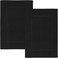 Utopia Towels Cotton Banded Rug, Bath Mats, Not a Bathroom Rug, 21 by 34 Inches, 100% Ring Spun Cotton, Highly Absorbent Shower Bathroom Floor Mat, Black, 2 Pack