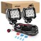 Nilight ZH009 LED Light Bar 2PCS 18W Spot Off Road Lights with 16AWG Wiring Harness Kit-2 Lead