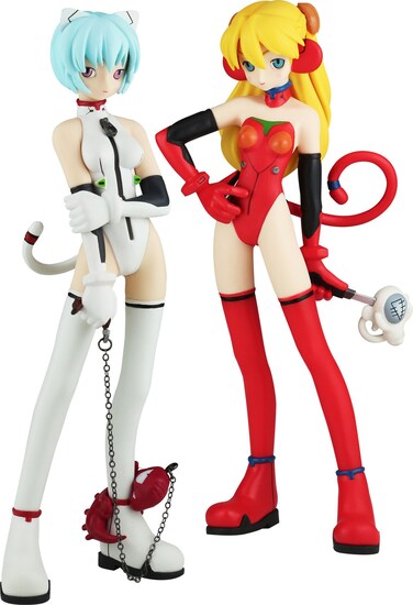 Kaiyodo Neon Genesis Evangelion: Rei Ayanami &amp; Sohryu Langley PVC Figure (Grimlock Mix Version)