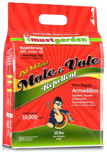 I Must Garden Mole &amp; Vole Repellent: Professional Strength &ndash; Twice The Coverage &ndash; All Natural Ingredients - Pleasant Scent - 10lb