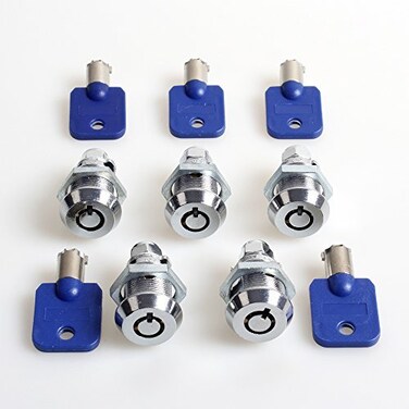 EG Starts 5X 5/8" Arcade Locks Short Cash Door Tool Box Tubular Cam Locks 5 Alike Number Keys for Arcade Machine Video Game Consoles Jamma Mame DIY Kit Part