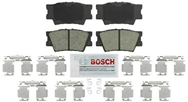BOSCH BE1212H Blue Ceramic Disc Brake Pad Set With Hardware - Compatible With Select Lexus ES300h, ES350, HS250h; Pontiac Vibe; Toyota Avalon, Camry, Matrix, RAV4; REAR