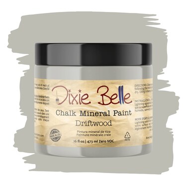 Dixie Belle Paint Company Chalk Finish Furniture Paint   Driftwood (16oz)   Matte Light Gray Chic Chalk Mineral Paint   DIY Furniture Paint