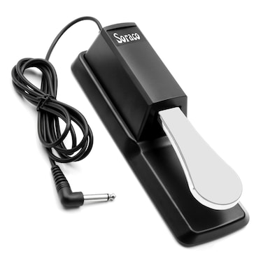 Sustain Pedal Universal for Yamaha Casio Roland Korg Behringer Moog Piano Midi Electronic keyboards Style with Polarity Switch, 1/4'' Input Plug