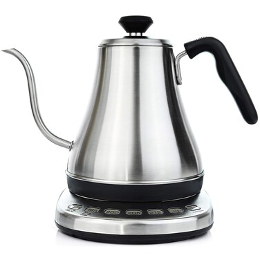 Gooseneck Electric Kettle with Temperature Control - 1L Stainless Steel &amp; BPA Free Plastic - Custom Temp Presets for Teas &amp; Coffee - Keep Warm Option