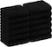 Utopia Towels 12 Pack Premium Wash Cloths Set, 12 by 12 Inches, 100% Cotton Ring Spun, Highly Absorbent and Soft Feel Washcloths for Bathroom, Spa, Gym, and Face, Black